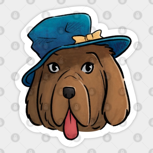 Fancy Hat Dog Sticker by jastinamor